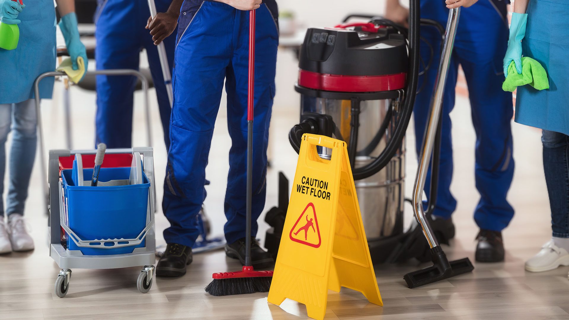 On-site cleaning team