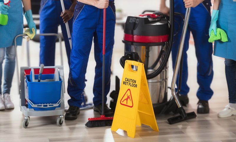 On-site cleaning team