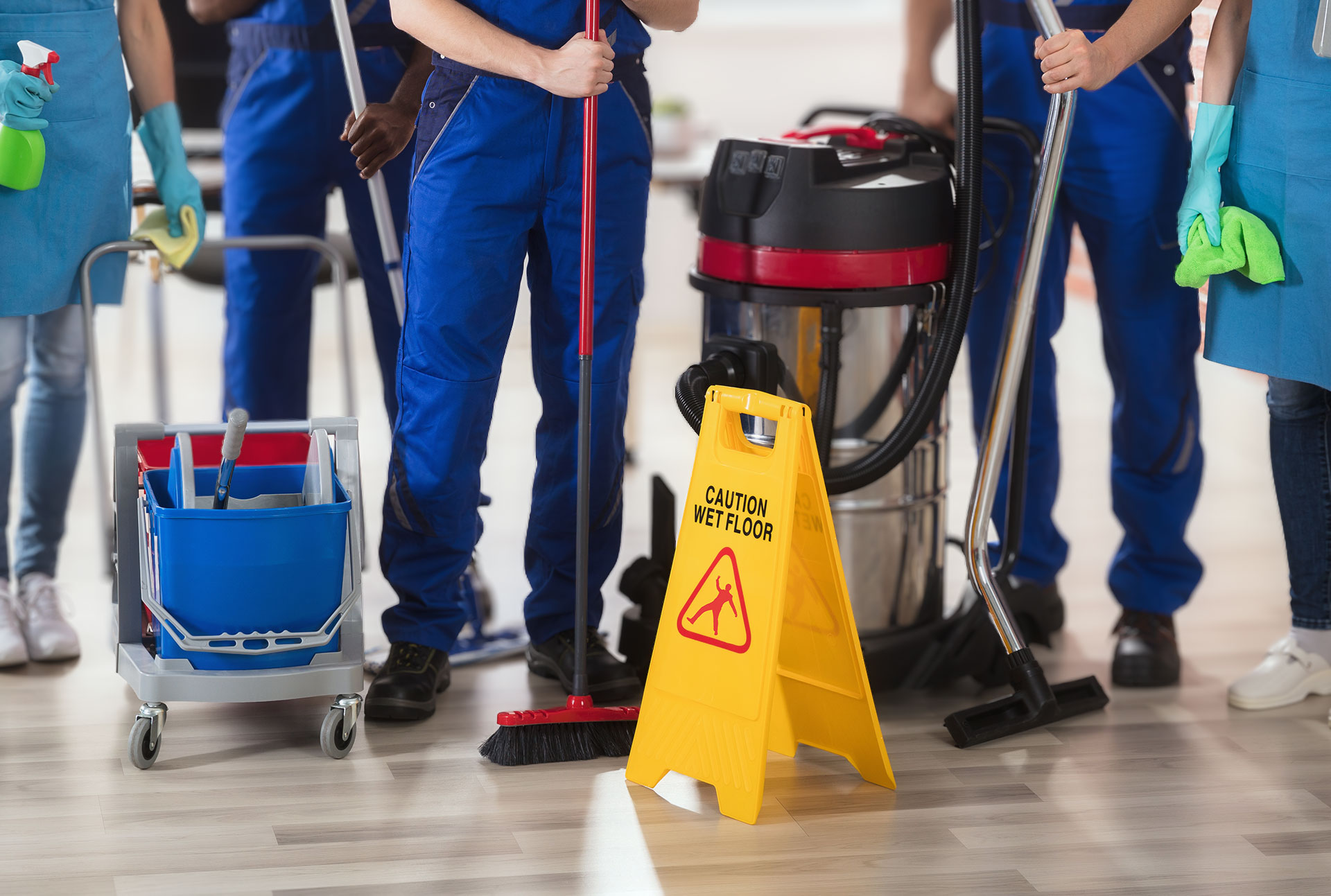 On-site cleaning team